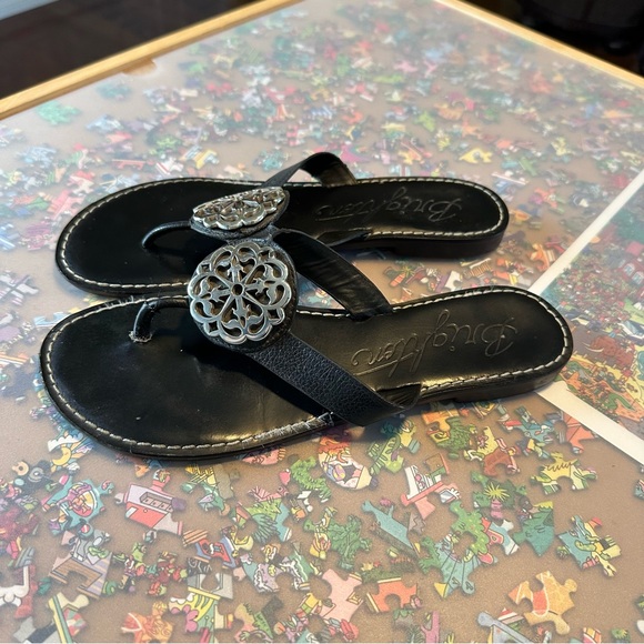Brighton Leather Sandals with Silver Buckle Accent - Picture 8 of 12